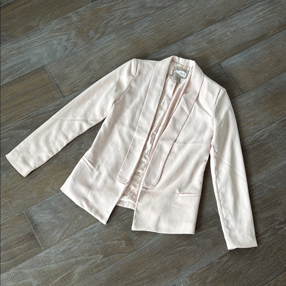 FOREVER 21 Contemporary Blush Pink Shawl Blazer (XS)